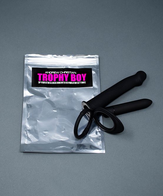 TROPHY BOY® DP Vibrator & Cock Ring w/ 10-Speed Vibrating Bullet